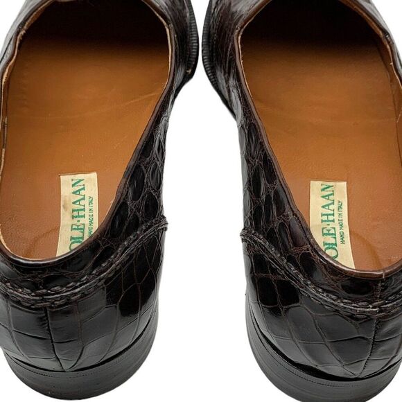 Cole Haan Dark Brown Genuine Crocodile Loafers - Picture 4 of 12